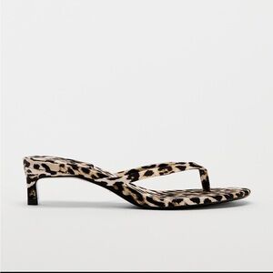 Zara kitten heel sandals Leopard NWT